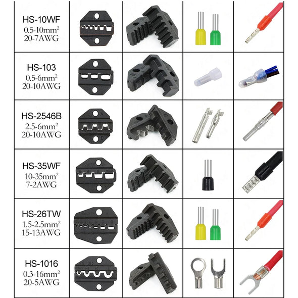 1pcs HS Crimping pliers jaw for 230mm pliers plug spring and crimping cap terminals HS-03BC/2546B/103/101 high hardness jaw tool