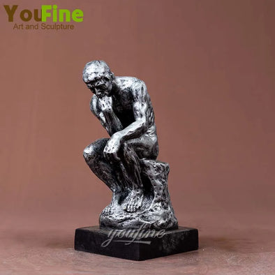 24cm Bronze Thinker Statue The Thinker Sculpture by Rodin Bronze Thinking Man Art Sculpture For Home Office Decor Crafts