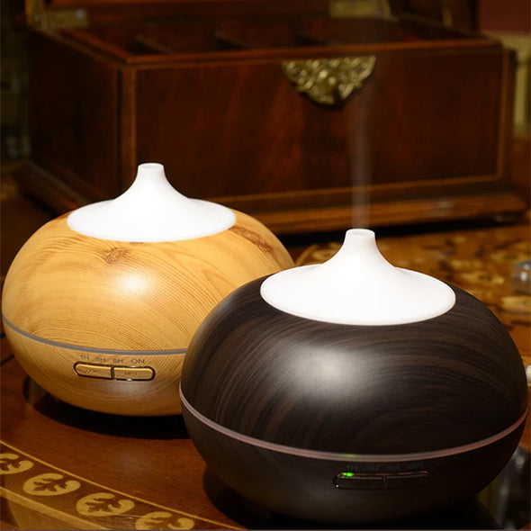 10pcs 300ml Air Humidifier  Essential Oil Diffuser Aroma Lamp Aromatherapy Electric Aroma Diffuser Mist Maker for Home-Wood