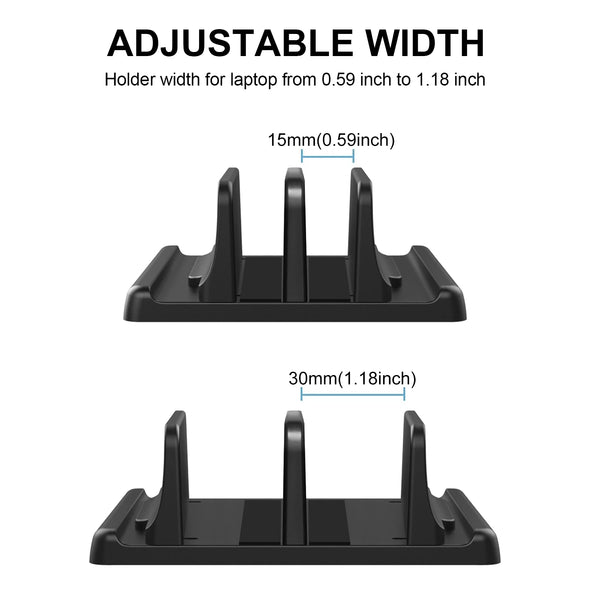 WELTIG Adjustable Vertical Laptop Riser & Stand - 3-in-1 Space-Saving Holder