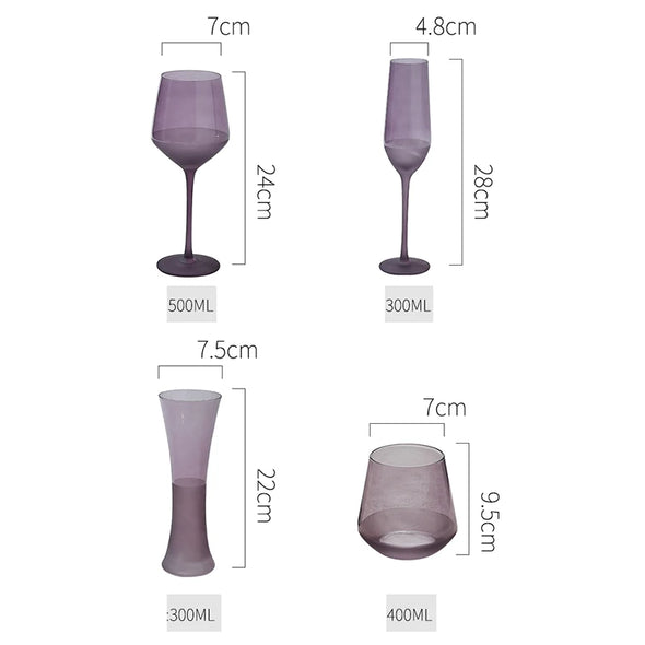 1Pcs Champagne Wine Glasses Glitter Flutes Clear Cups Bubble Wine Tulip Cocktail for Bar Party Gift Wedding Purple Wine Glasses