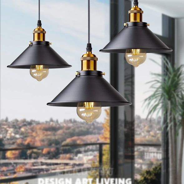 Black Vintage Industrial Pendant Light