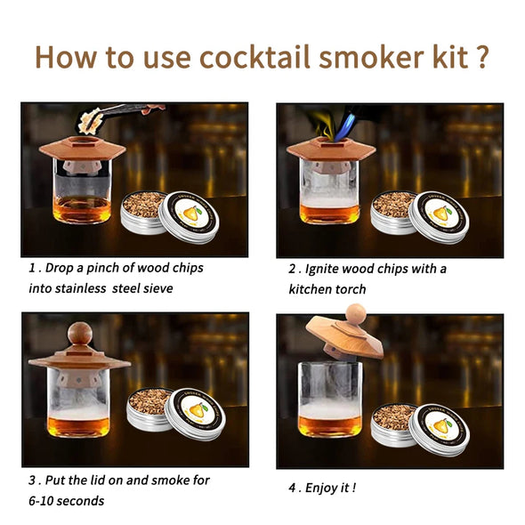 Cocktail Smoker Kit Whiskey Wooden Smoked Wood Hood Smoker For Drinks Kitchen Bar Accessories Tools bar cocktail набор для кокте