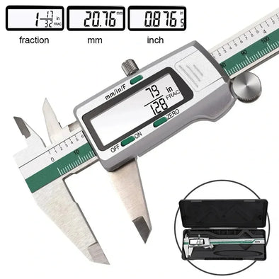 ET50 150mm 6-Inch Caliper Stainless Steel Fraction/MM/Inch 0.01mm High Precision Measuring Tool Woodworking Thickness Gauge