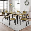 63" Kitchen Table Set with 6 Chairs, 7-Piece Extendable Dining Table Set for 4-6, Mid-Century Modern Dining Room Desk