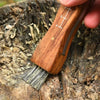 Multifunctional stainless steel folding  brush outdoor mini mushroom knife EDC wooden handle sharp camping hunting survival