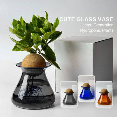 Nordic Style Glass Vase Home Decoration Vase Transparent Hydroponic Plant Flower Arrangement Small Vase Tabletop Decor Ornaments