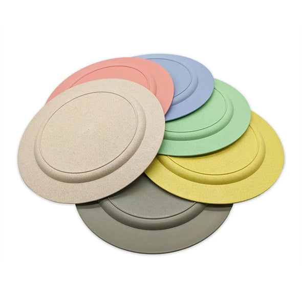 12 Pcs 10 Inch Lightweight Wheat Straw Plates Dinner Plates,Plastic Plates Reusable,Dinnerware Sets