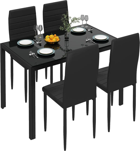 5-Piece Industrial Dining Table Set