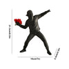 Modern Art Resin Banksy Sculptures Flower Thrower Statue Home Desk Bomber Decoration Accessories Ornaments Collectible X5M6