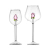 1 Piece Creative 3D Pink Glass Rose Build-in Red White Wine Glasses Cup Stemware Goblets Champagne Flute Household Lovely Gift