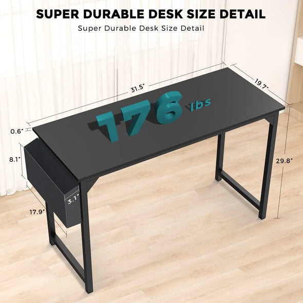 32 inch office small computer desk in modern minimalist style writing, study, home bedroom, work desk