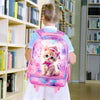 3PCS Rolling Backpack for Girls, Kids Roller Wheels Bookbag, Wheeled Elementary School Bag with Lunch Bag - Cat