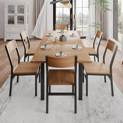 Dining Table Set, Mid-Century Modern Dining Room Table with Chair for Small Space, Heavy Duty Metal Frame, Kitchen Table Set