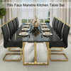 Dining Table Set for 8,with 1.8-inch Thick Faux Marble Table Top＆8 Pu Leather Upholstered Chairs,dinning tables sets