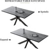 6-8 person expandable metal frame wooden rectangular dining table and 6 cushioned chairs for free delivery