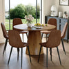 Round Dining Table Set for 6, 45''Round Wooden Dining Set with Cushioned Chairs for Kitchen Table and Chair Set