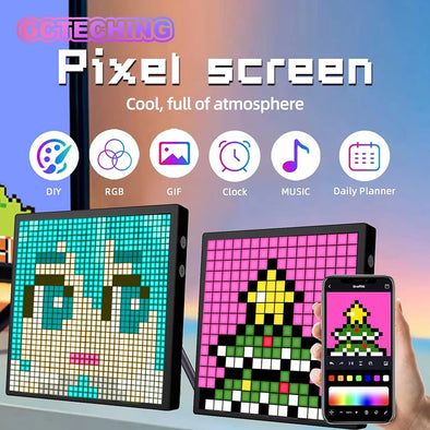 LED Smart Pixel Display Night Light Smart APP Control RGB Programmable Matrix Screen DIY Text Animation Graffiti Home Gift