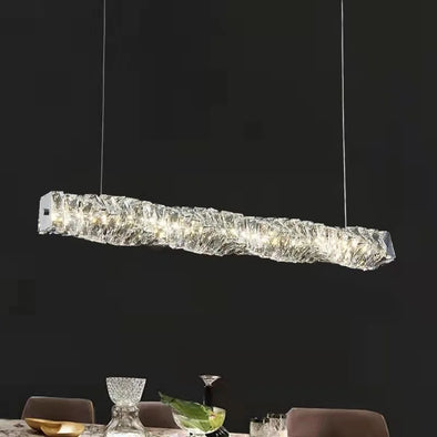 New Modern Nordic Crystal Pendant Lights for Kitchen Island Long Chandelier Hanging Lamp Dining Room Home Decor Light Fixtures