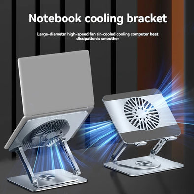 WELTIG 360° Rotating Laptop Cooling Riser & Stand with Fan