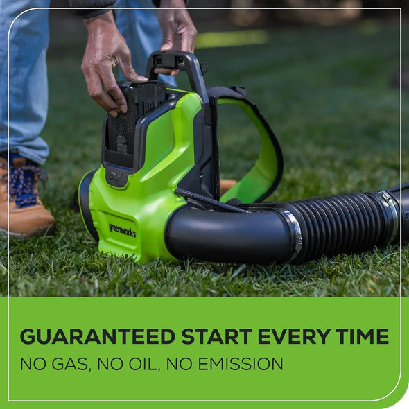 Greenworks 80V (750 CFM) Backpack Blower, 4.0Ah Battery and 4A Charger