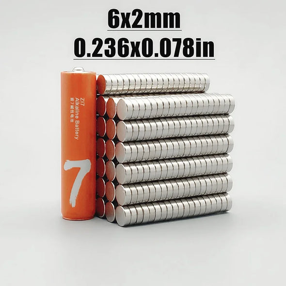 20/50/100/200Pcs 6x2 Neodymium Magnet 6mm x 2mm N35 NdFeB Round Super Powerful Strong Permanent Magnetic imanes Disc 6x2