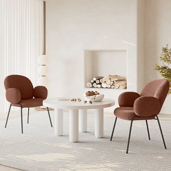 Nordic lamb dining chair minimalist modern designer makeup light luxury armchair milk coffee shop restaurant dining chair