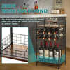 3-Tier Wine Bar Table: Small Liquor Bottle Holder with 8-Bottle Wine Rack Mini Wine Bar Cabinet Corner Whiskey Display Shelf