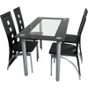 4-person Dining Table Set, Small Tempered Glass Dining Table, Kitchen Table and Chair Set Suitable for Small Spaces