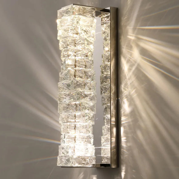 WELTIG Luxury Modern K9 Crystal Art Deco LED Dimmable Wall Lamp & Sconce