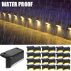 Warm White LED Solar Step Lamp Path Stair Outdoor Garden Lights Waterproof Balcony Light Decoration for Patio Stair Fence Light