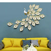 Gilded Ceramic Peacock Wall Hanging Ornaments Living Room Background Display Tail Feather Pendant Modern Home Decor