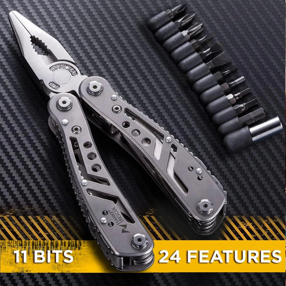 Portable Pocket Multitool 420 Stainless Steel Multitool Pliers Knife Screwdriver for Outdoor Survival Camping Hunting and Hiking