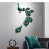 Gilded Ceramic Peacock Wall Hanging Ornaments Living Room Background Display Tail Feather Pendant Modern Home Decor