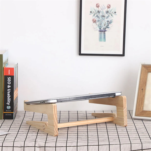 WELTIG Universal Wooden Laptop Stand with Detachable Base