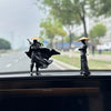 Car Dashboard Knight-errant Figure Sculpture Waterproof Swordsman Dollhouse Statue Office Desk Home Decoration