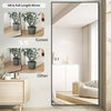 Large Mirror Full Length 34"x76", Floor Body Mirror with Stand, Metal Frame Wall-Mounted Vanity Mirror, Hanging Leaning