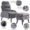 Living Room Chair, Velvet Reading Chairs and Ottoman Set, Ottoman Comfy Reclining Living Room Chair