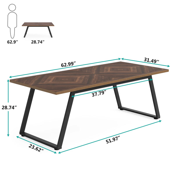 Tribesigns 63 Inch Executive Office Desk, Large Computer Desk with Thickened Frame, Modern Study Writing Table Workstation Desk