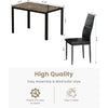 Dining Table Set 5 Piece, Marble Top and High Chairs for Breakfast Nook Small Spaces(Brown), Modern Kitchen Table