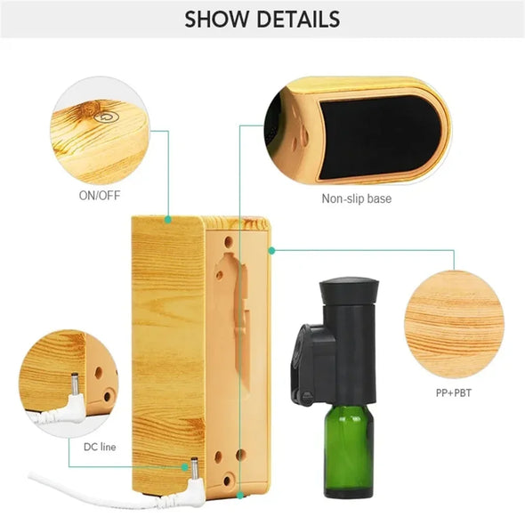 Car Air Aroma Diffuser Waterless Aromatherapy Portable Scent Essential Oil Versatility Diffusers of Mist Maker Whisper Quiet