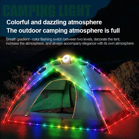 Rollable LED Garland Camping Light With Retractable LED String LightsColorful Festive Atmosphere Party Tent Lighting Current