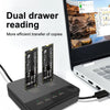 3.1 M.2 SATA Dual-Bay SSD Enclosure Dock Station Clone SATA Drive State Offline Solid Reader M.2 Double Tray 2023