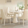 Cream Luxury Dining chair Leather restaurant Stool Hall Cafe Waiting chair design Dresser backrest soft Stool white furniture