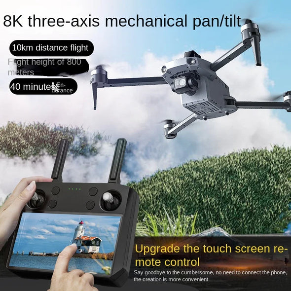 2024 K11 Tubro FPV Drone With Touch Screen 3-Axis Gimbal GPS 8K Camera Obstacle Avoidance Aerial Photography Brushless Dron Toy