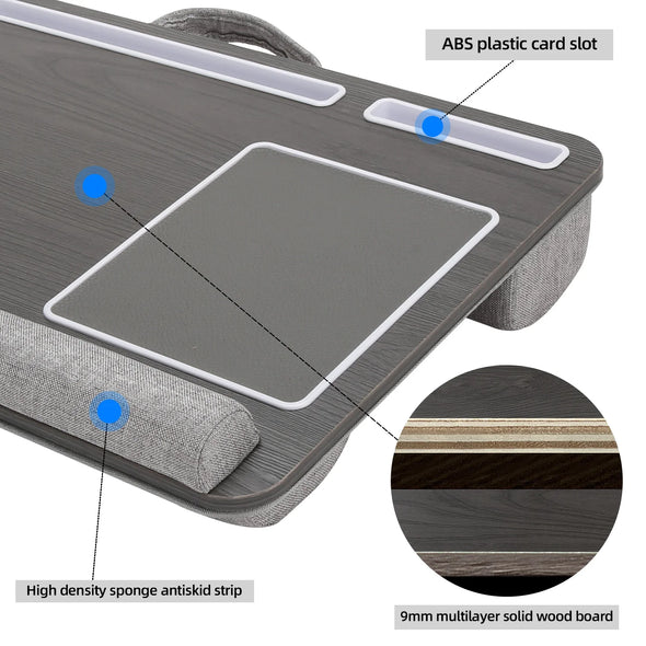 WELTIG Multi-Purpose Laptop Desk with Anti-Slip Bar & Embedded Mouse Pad