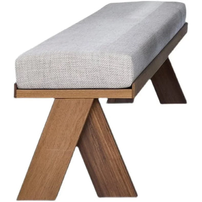 New Chinese solid wood fabric sofa stool dining chair bench bench shop soft seat home shoe changing stool bedside stool