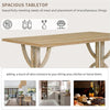 6 Pieces Wood Dining Table Set with Bench, Retro Rectangular Table with Unique Legs and 4 Upholstered Chairs for Dining Room