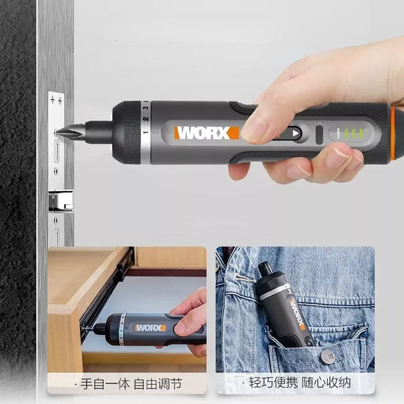 WORX  WX242 4V Electrical Screwdriver Set Smart Cordless Electric Screwdrivers USB Rechargeable 30 Bit Set Mini Drill Power Tool