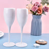 2024 Pretty Champagne Flutes Plastic Wine Glasses Dishwasher-safe White Champagne Glass Restaurant Beer Whiskey Drinkware